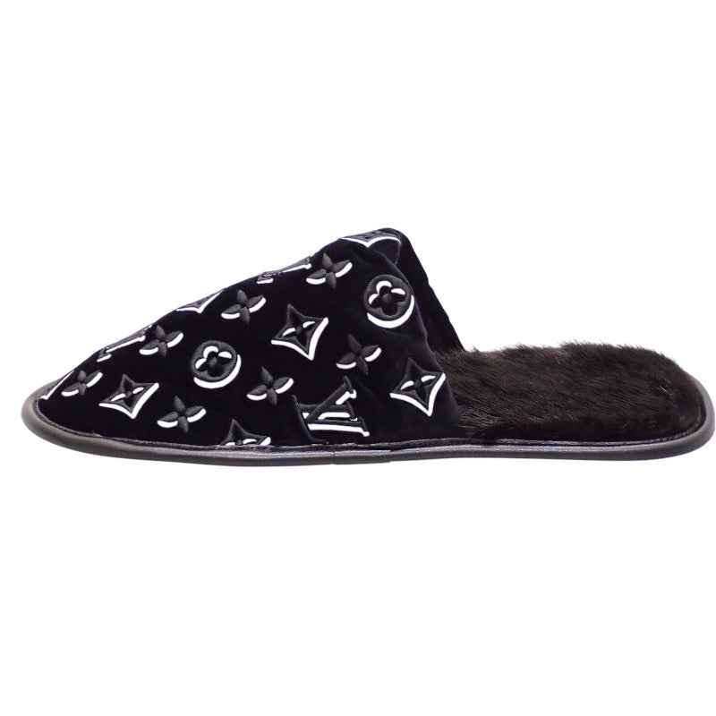 ルイヴィトン LOUIS VUITTON LVスイート・ラインミュール その他靴 ベルベット ミンクファー ブラック メンズ【中古】【Aランク】
