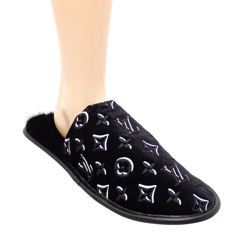 ルイヴィトン LOUIS VUITTON LVスイート・ラインミュール その他靴 ベルベット ミンクファー ブラック メンズ【中古】【Aランク】