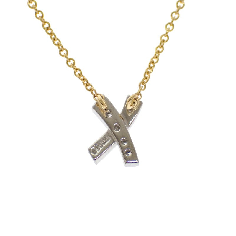 ティファニー TIFFANY&Co. パロマ・ピカソ キス クロス ネックレス K18イエローゴールド Pt950プラチナ ダイヤモンド レディース【中古】【Aランク】