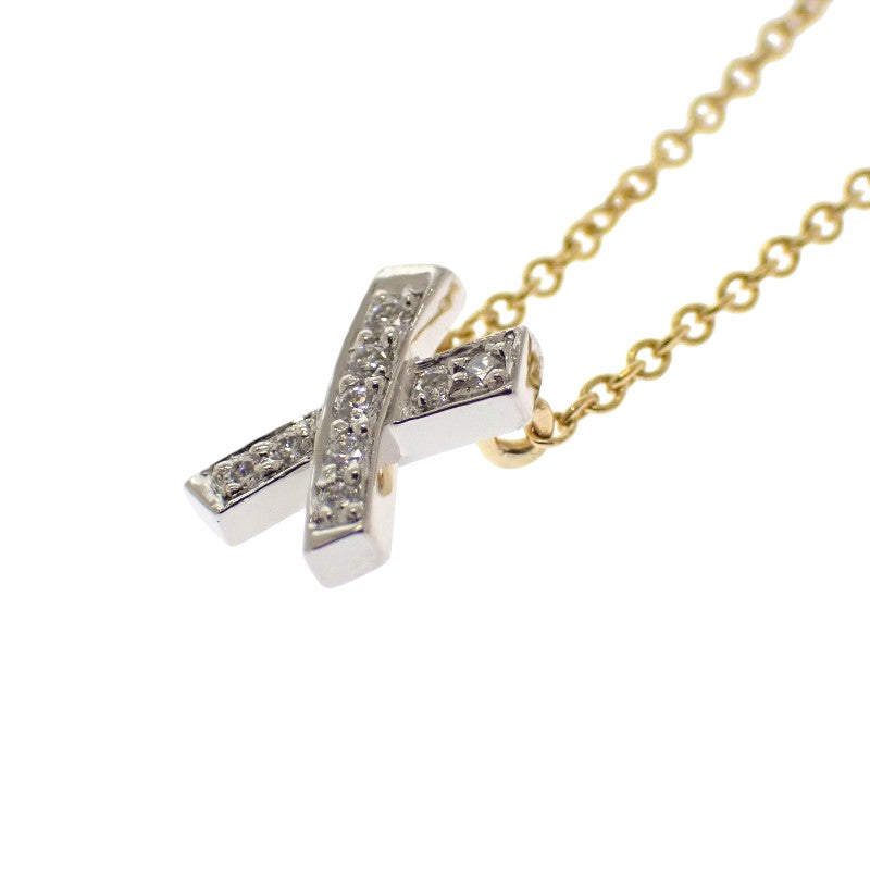 ティファニー TIFFANY&Co. パロマ・ピカソ キス クロス ネックレス K18イエローゴールド Pt950プラチナ ダイヤモンド レディース【中古】【Aランク】