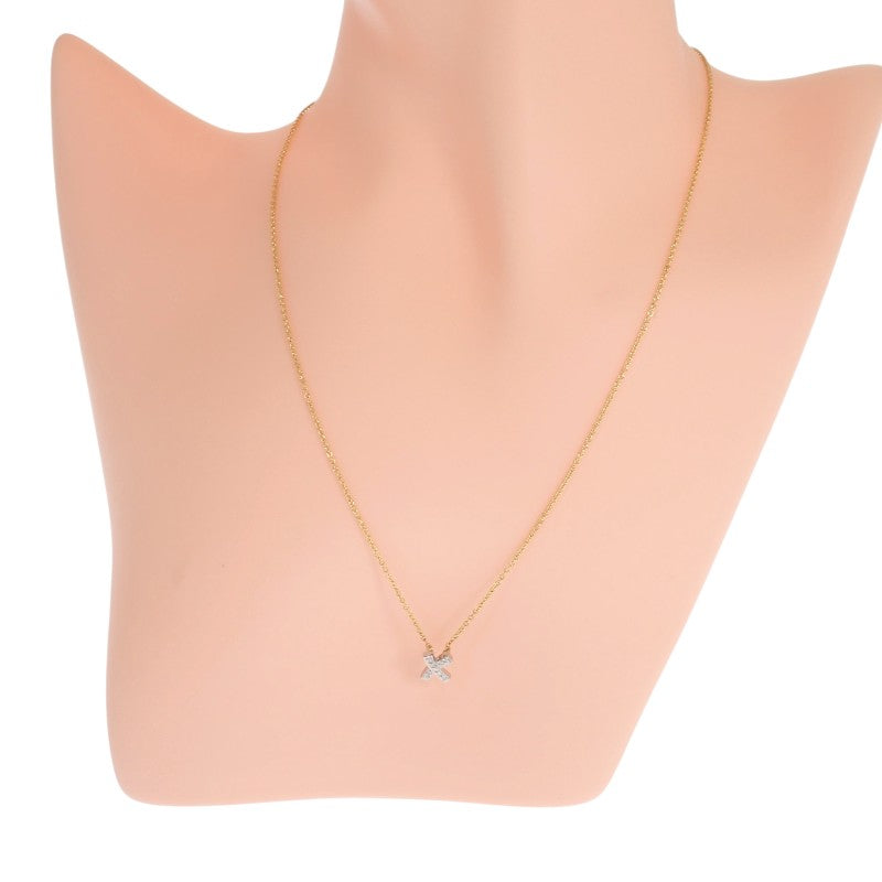 ティファニー TIFFANY&Co. パロマ・ピカソ キス クロス ネックレス K18イエローゴールド Pt950プラチナ ダイヤモンド レディース【中古】【Aランク】