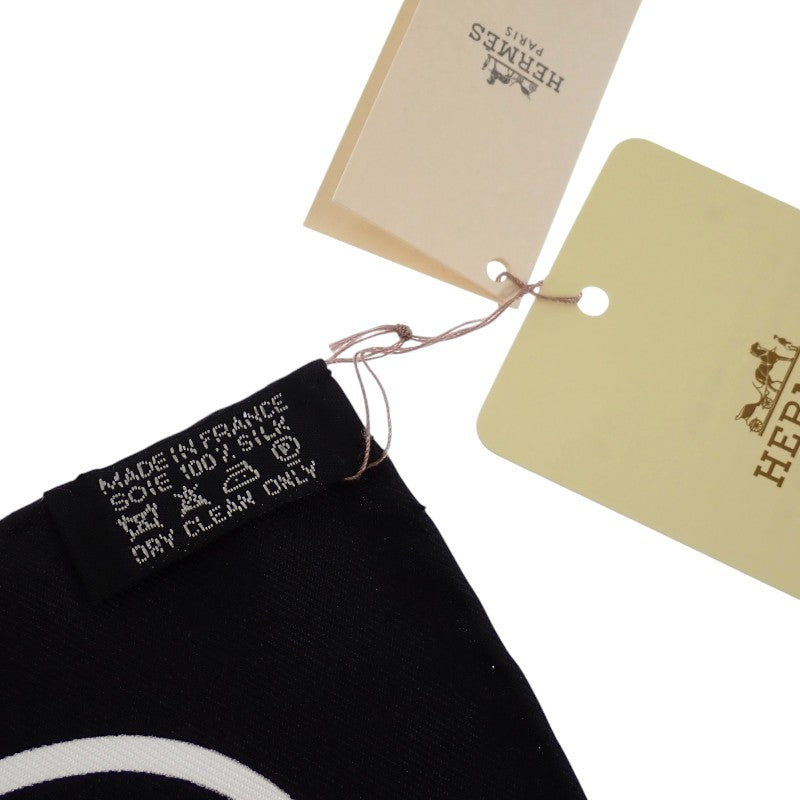 エルメス HERMES カレ90 Anamorphee アナモルフェ H002778S06 スカーフ シルク ブラック ホワイト ピンク レディース【中古】【SAランク】
