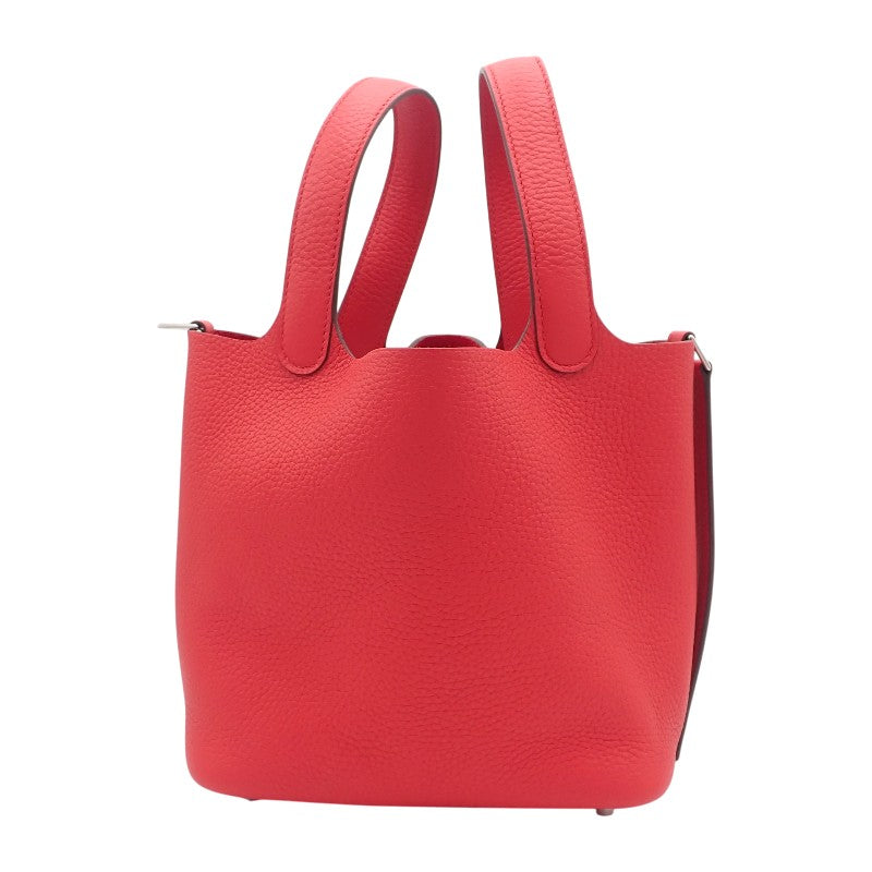 エルメス HERMES ピコタンロック PM K刻印 H056289CKO5 ハンドバッグ トリヨンクレマンス ルージュラデュー シルバー金具 レディース【中古】【Aランク】