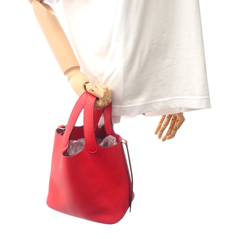 エルメス HERMES ピコタンロック PM K刻印 H056289CKO5 ハンドバッグ トリヨンクレマンス ルージュラデュー シルバー金具 レディース【中古】【Aランク】