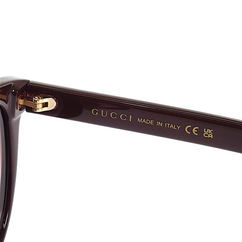 グッチ GUCCI アジアンフィット ウェリントン GG0636SK-003 サングラス プラスチック ブラウン 茶 ゴールド金具 レディース メンズ ユニセックス【中古】【ABランク】