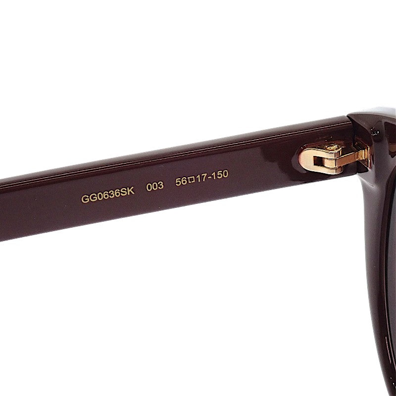グッチ GUCCI アジアンフィット ウェリントン GG0636SK-003 サングラス プラスチック ブラウン 茶 ゴールド金具 レディース メンズ ユニセックス【中古】【ABランク】