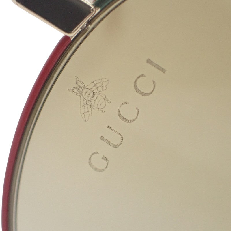 グッチ GUCCI インターロッキングG GG0395SK サングラス メタル ゴールド ブラウン レッド レディース メンズ ユニセックス【中古】【Aランク】