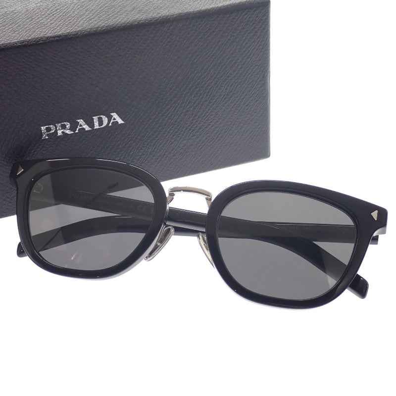 プラダ PRADA ウェリントン S PR C01SD サングラス メタル アセテート ブラック シルバー金具 メンズ【中古】【Aランク】