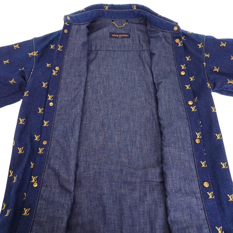 ルイヴィトン LOUIS VUITTON ショートスリーブデニムシャツ 半袖シャツ コットン ネイビー メンズ【中古】【Aランク】