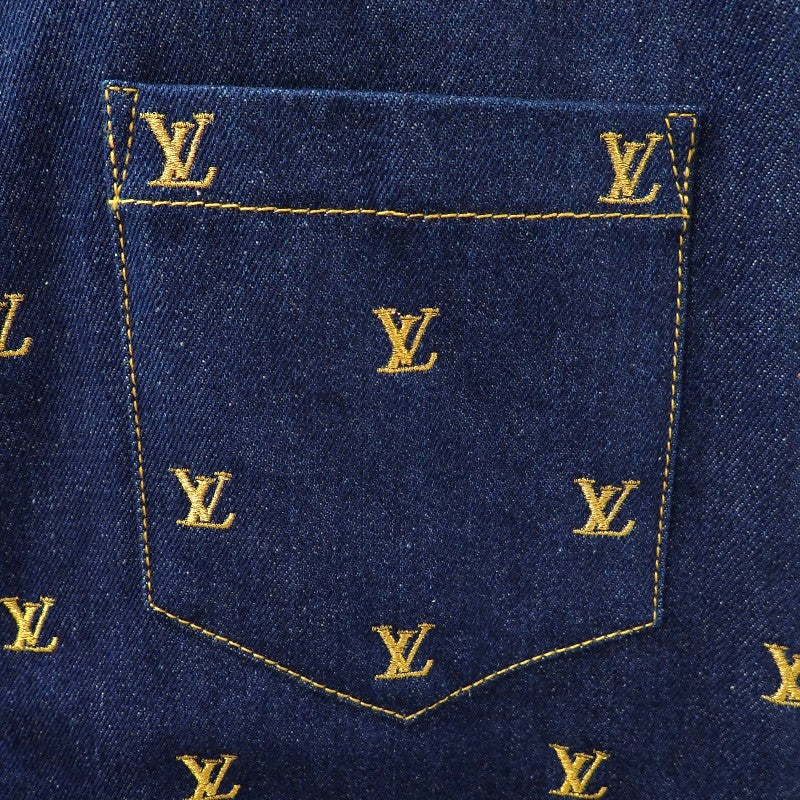 ルイヴィトン LOUIS VUITTON ショートスリーブデニムシャツ 半袖シャツ コットン ネイビー メンズ【中古】【Aランク】