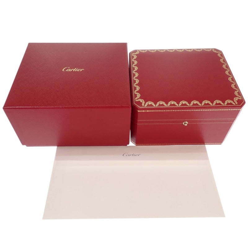 カルティエ CARTIER サントス100 MM W20112Y1 腕時計 K18イエローゴールド レザー 金色 ブラック 自動巻き ホワイト文字盤 ゴールド金具 ボーイズ メンズ レディース ユニセックス【中古】【Aランク】