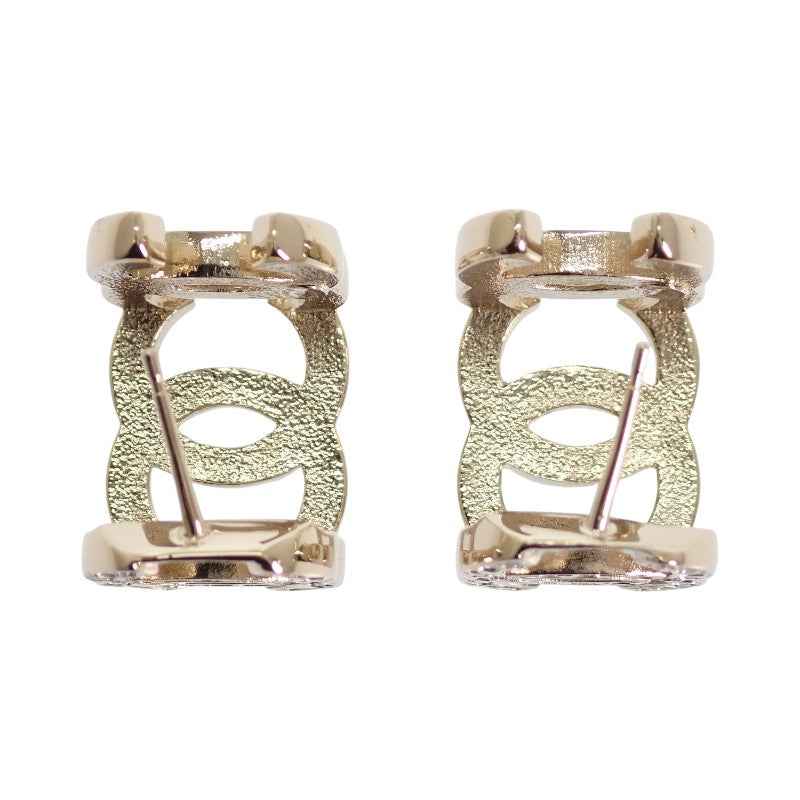 シャネル CHANEL トリプルココマーク フープピアス B23B ピアス メタル クリスタル ゴールド レディース【中古】【Aランク】
