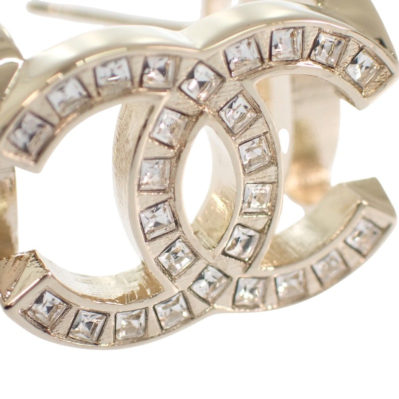 シャネル CHANEL トリプルココマーク フープピアス B23B ピアス メタル クリスタル ゴールド レディース【中古】【Aランク】