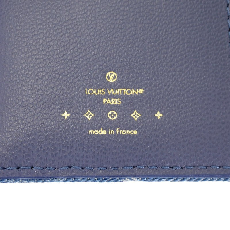 ルイヴィトン LOUIS VUITTON ポルトフォイユ・ルー 日本限定 M83160 二つ折り財布 モノグラムデニム ブルー ゴールド金具 レディース【中古】【Aランク】