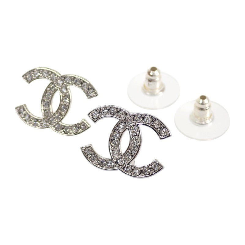 シャネル CHANEL ココマーク スタッドピアス D23K ピアス メタル クリスタル シルバー レディース【中古】【Aランク】