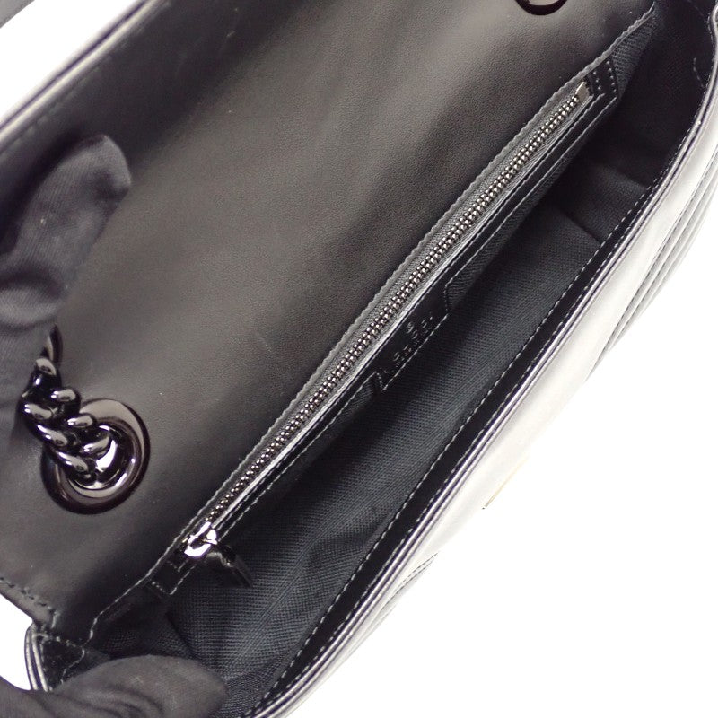 グッチ GUCCI GGマーモント スモール 443497 ショルダーバッグ カーフ ソーブラック レディース【中古】【Aランク】