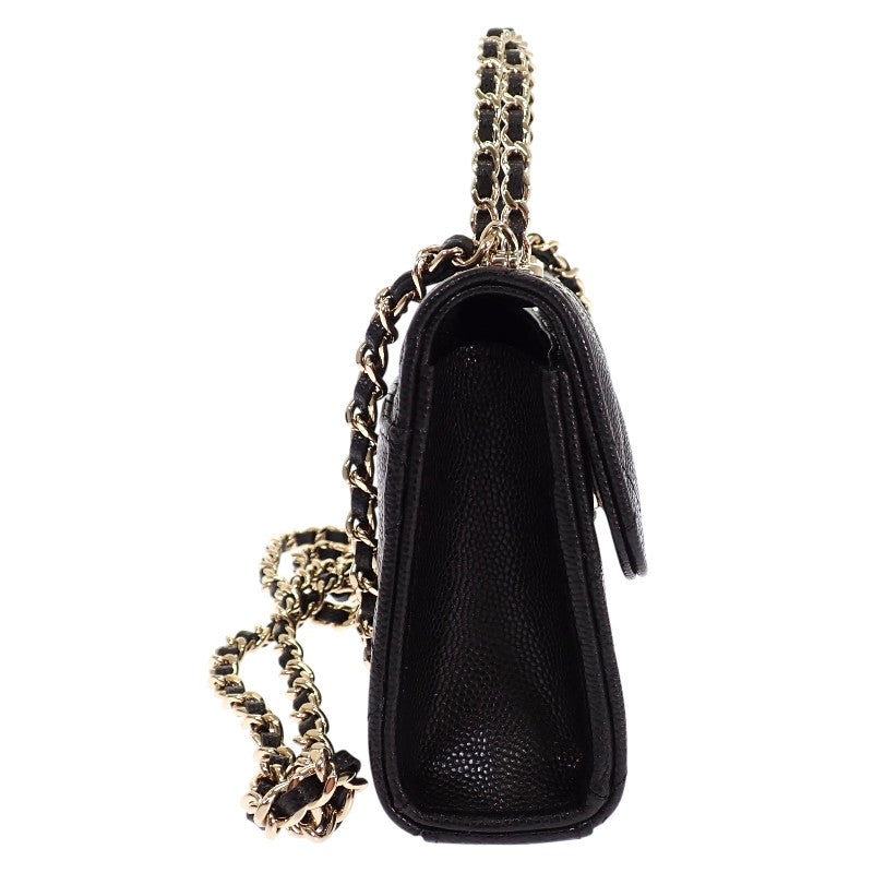 シャネル CHANEL マトラッセフォンケース AP3238 B10307 94305 2WAYバッグ ハンドバッグ ショルダーバッグ キャビアスキン ブラック 黒 ゴールド金具 レディース【中古】【Aランク】