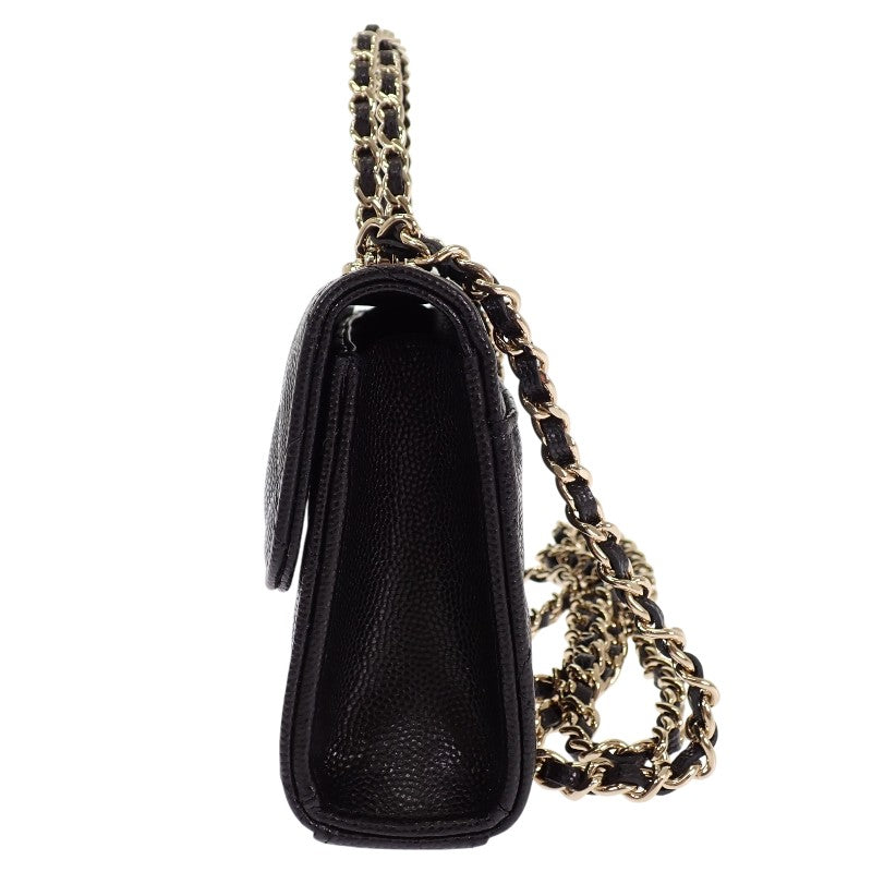 シャネル CHANEL マトラッセフォンケース AP3238 B10307 94305 2WAYバッグ ハンドバッグ ショルダーバッグ キャビアスキン ブラック 黒 ゴールド金具 レディース【中古】【Aランク】