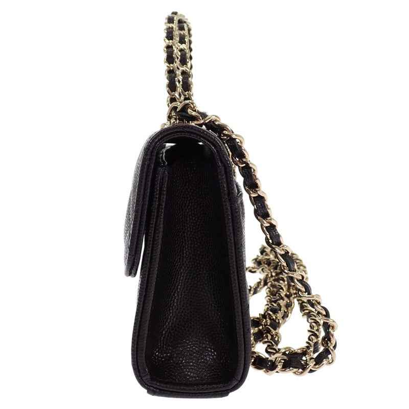 シャネル CHANEL マトラッセフォンケース AP3238 B10307 94305 2WAYバッグ ハンドバッグ ショルダーバッグ キャビアスキン ブラック 黒 ゴールド金具 レディース【中古】【Aランク】