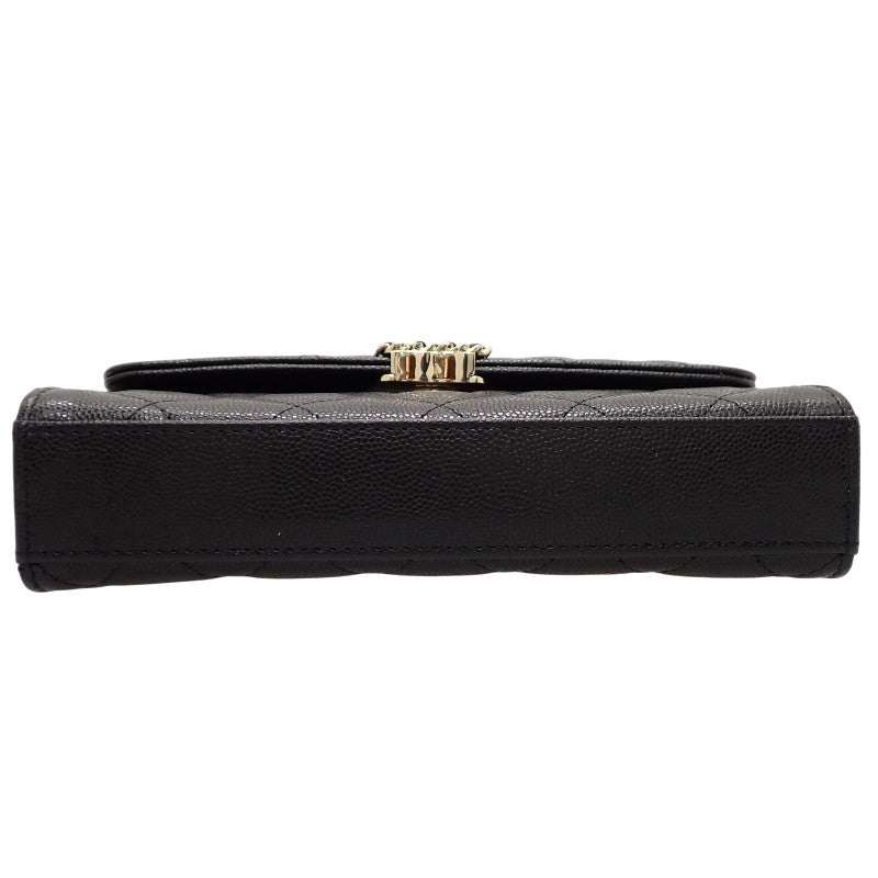 シャネル CHANEL マトラッセフォンケース AP3238 B10307 94305 2WAYバッグ ハンドバッグ ショルダーバッグ キャビアスキン ブラック 黒 ゴールド金具 レディース【中古】【Aランク】