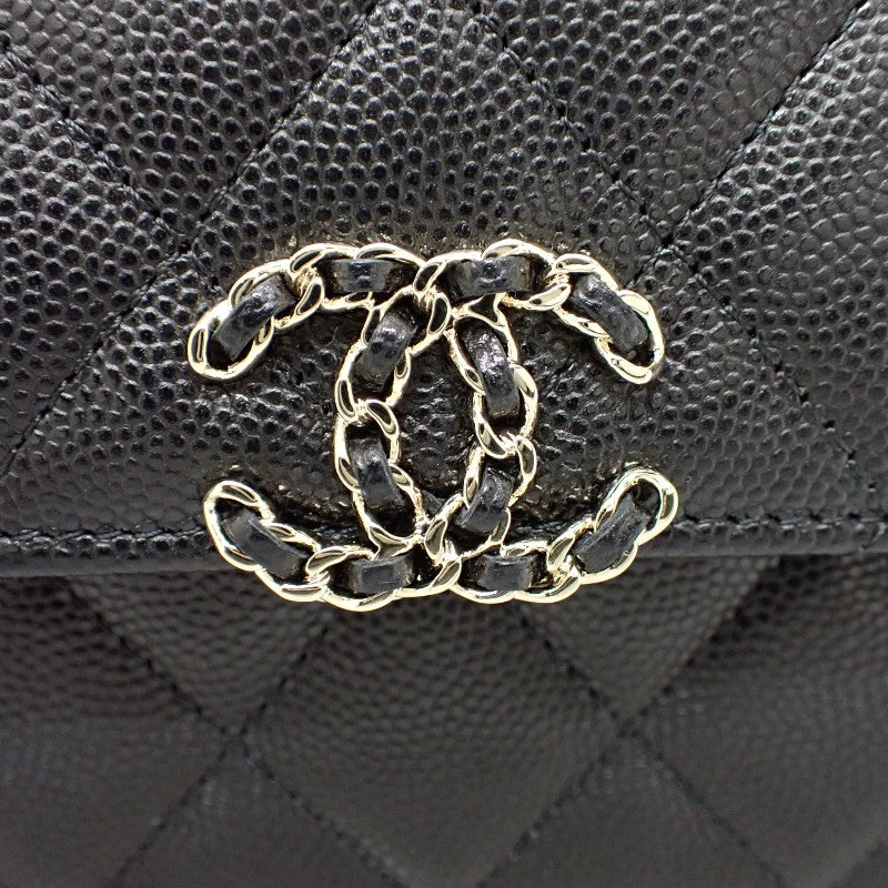 シャネル CHANEL マトラッセフォンケース AP3238 B10307 94305 2WAYバッグ ハンドバッグ ショルダーバッグ キャビアスキン ブラック 黒 ゴールド金具 レディース【中古】【Aランク】