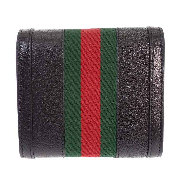 グッチ GUCCI オフディアウォレット 719887 DJ2DG 1060 二つ折り財布 レザー ブラック ゴールド金具 レディース メンズ ユニセックス【中古】【SAランク】