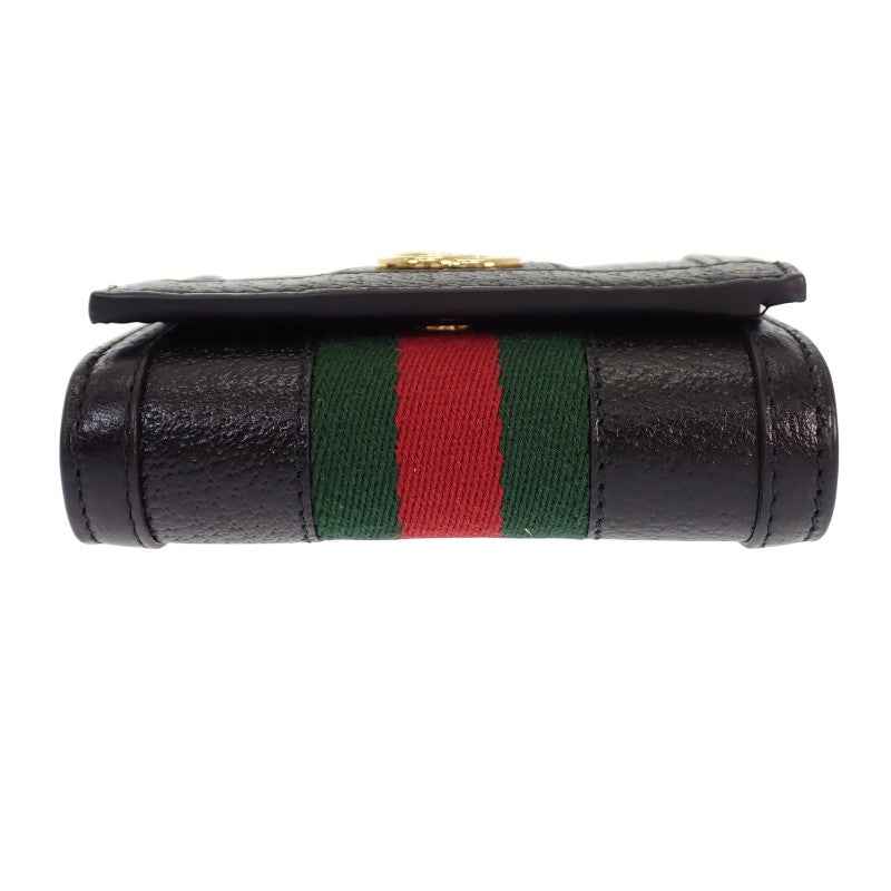 グッチ GUCCI オフディアウォレット 719887 DJ2DG 1060 二つ折り財布 レザー ブラック ゴールド金具 レディース メンズ ユニセックス【中古】【SAランク】