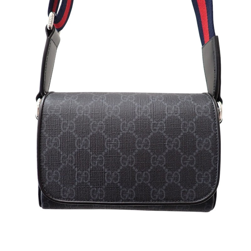 グッチ GUCCI GGスーパーミニ 791741_FADJA_1042 ショルダーバッグ ポリウレタン ブラック レッド メンズ【中古】【SAランク】