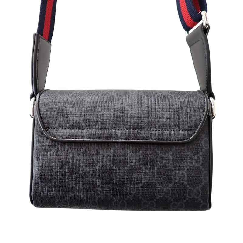 グッチ GUCCI GGスーパーミニ 791741_FADJA_1042 ショルダーバッグ ポリウレタン ブラック レッド メンズ【中古】【SAランク】