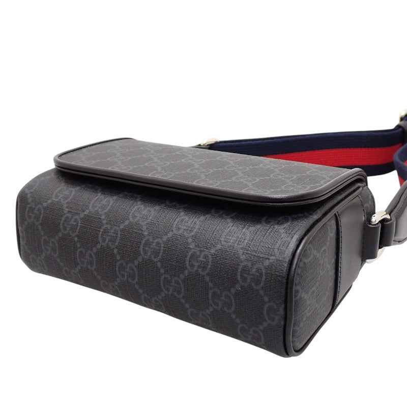 グッチ GUCCI GGスーパーミニ 791741_FADJA_1042 ショルダーバッグ ポリウレタン ブラック レッド メンズ【中古】【SAランク】