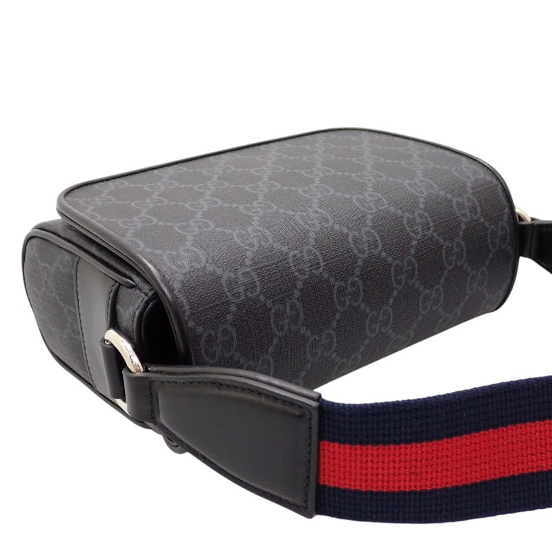 グッチ GUCCI GGスーパーミニ 791741_FADJA_1042 ショルダーバッグ ポリウレタン ブラック レッド メンズ【中古】【SAランク】