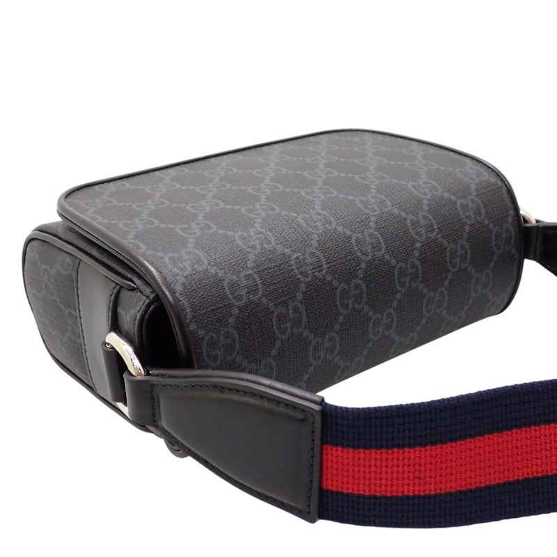 グッチ GUCCI GGスーパーミニ 791741_FADJA_1042 ショルダーバッグ ポリウレタン ブラック レッド メンズ【中古】【SAランク】