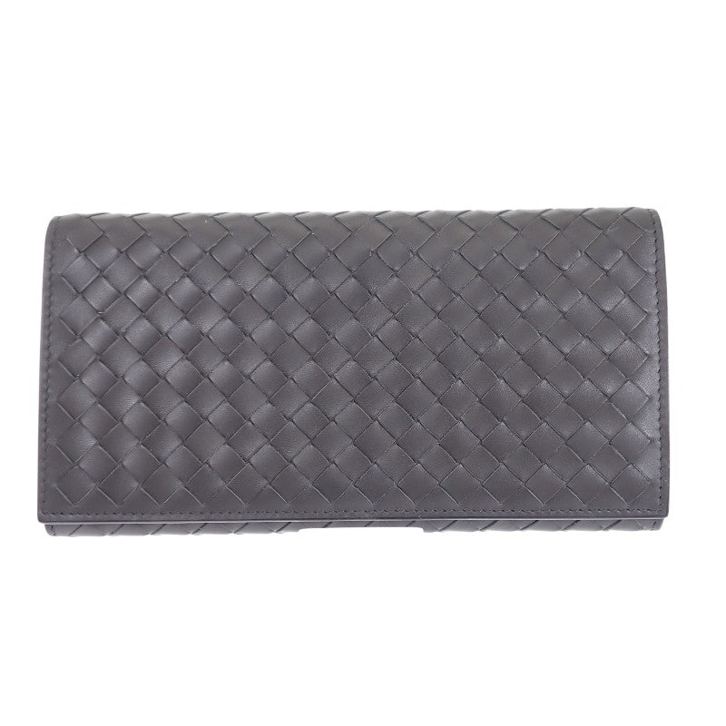 ボッテガヴェネタ BOTTEGA VENETA ロングウォレット 156819 長財布 イントレチャート グレー メンズ【中古】【ABランク】