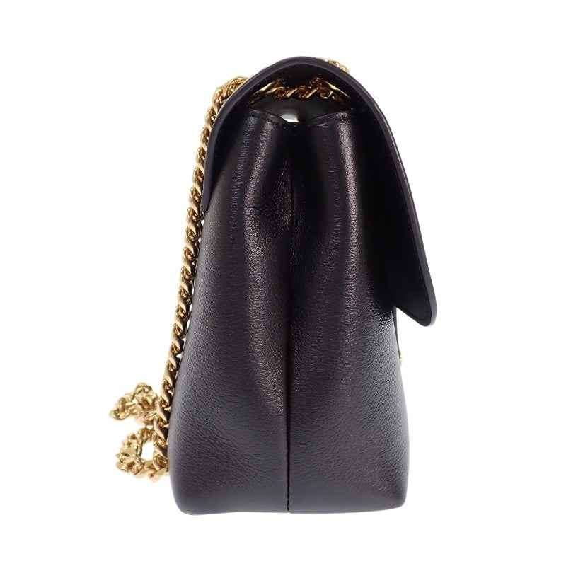 セリーヌ CELINE ヴィクトワール ミディアム チェーン 115853FDU.38NO ショルダーバッグ カーフ ブラック ゴールド金具 レディース【中古】【Aランク】