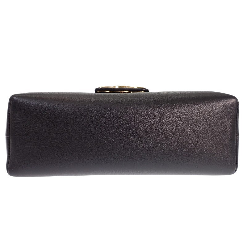 セリーヌ CELINE ヴィクトワール ミディアム チェーン 115853FDU.38NO ショルダーバッグ カーフ ブラック ゴールド金具 レディース【中古】【Aランク】