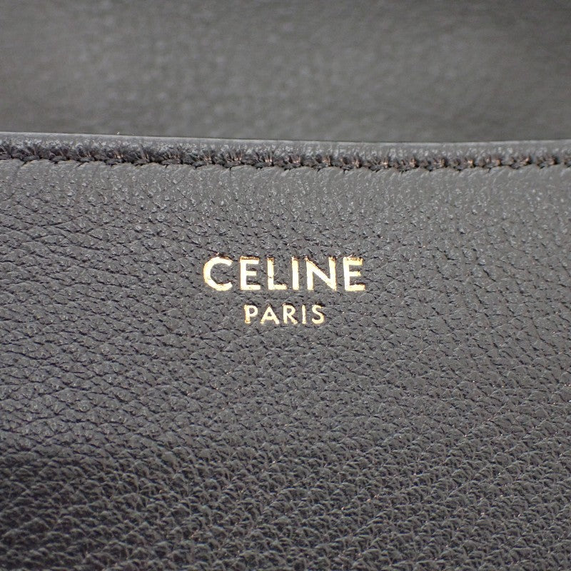 セリーヌ CELINE ヴィクトワール ミディアム チェーン 115853FDU.38NO ショルダーバッグ カーフ ブラック ゴールド金具 レディース【中古】【Aランク】