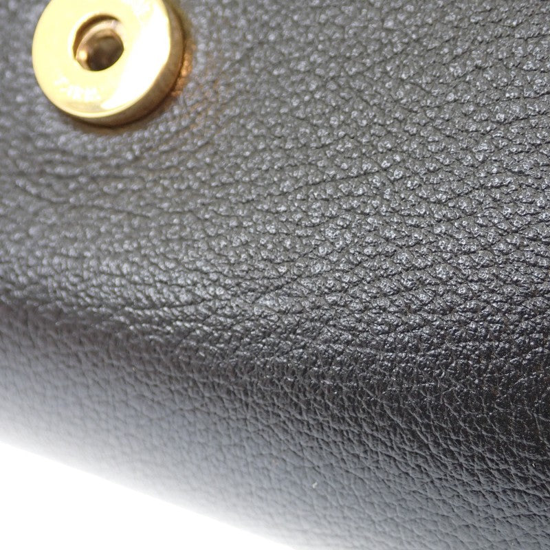 セリーヌ CELINE ヴィクトワール ミディアム チェーン 115853FDU.38NO ショルダーバッグ カーフ ブラック ゴールド金具 レディース【中古】【Aランク】