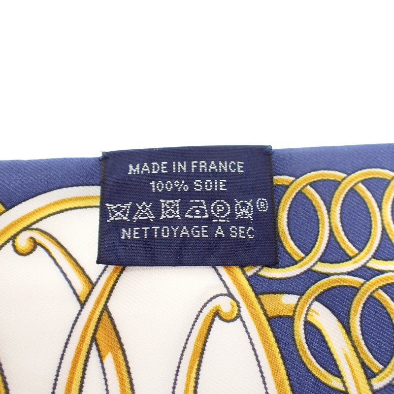 エルメス HERMES ツイリー Lift Profile リフト プロフィール スカーフ シルク ネイビー ゴールド ホワイト レディース【中古】【Aランク】