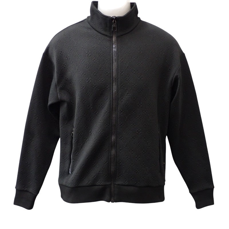 ルイヴィトン LOUIS VUITTON モノグラム ジップアップ スルートップ XS ブルゾン ポリエステル ナイロン コットン ブラック メンズ【中古】【ABランク】