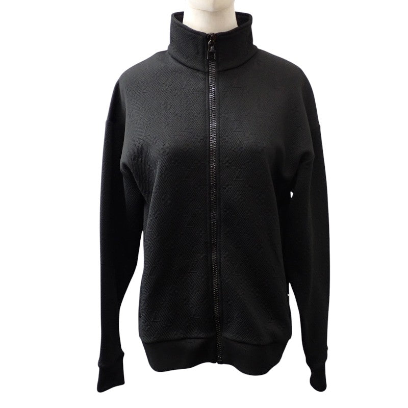 ルイヴィトン LOUIS VUITTON モノグラム ジップアップ スルートップ XS ブルゾン ポリエステル ナイロン コットン ブラック メンズ【中古】【ABランク】