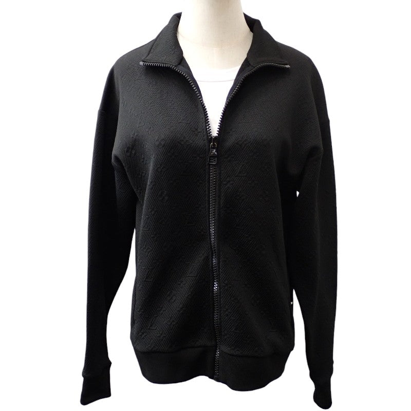 ルイヴィトン LOUIS VUITTON モノグラム ジップアップ スルートップ XS ブルゾン ポリエステル ナイロン コットン ブラック メンズ【中古】【ABランク】