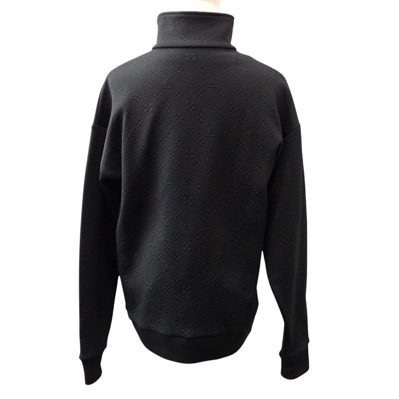 ルイヴィトン LOUIS VUITTON モノグラム ジップアップ スルートップ XS ブルゾン ポリエステル ナイロン コットン ブラック メンズ【中古】【ABランク】