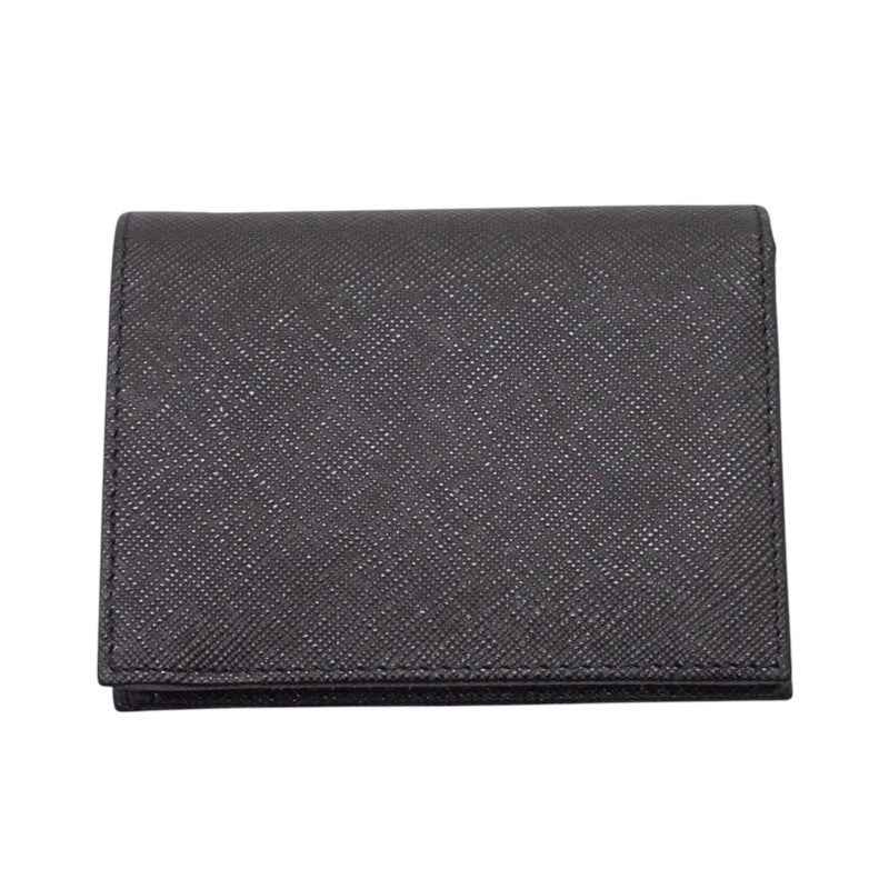 プラダ PRADA トライアングル 1MV204_QHH_F0002 二つ折り財布 サフィアーノ ブラック ゴールド金具 レディース【中古】【Aランク】