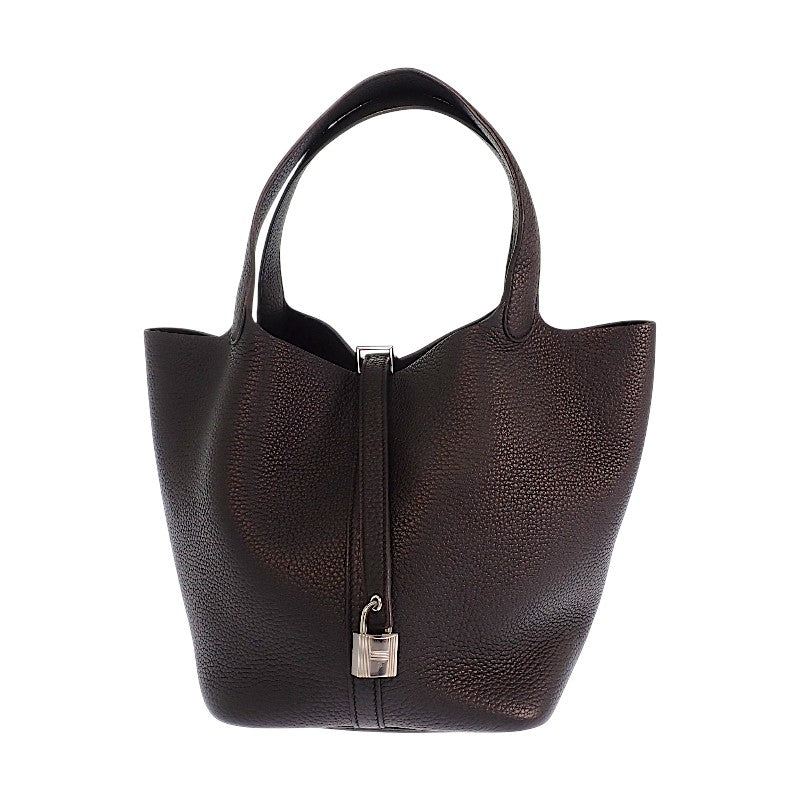 エルメス HERMES ピコタンロック MM ハンドバッグ トリヨンクレマンス ブラック シルバー金具 レディース【中古】【Aランク】