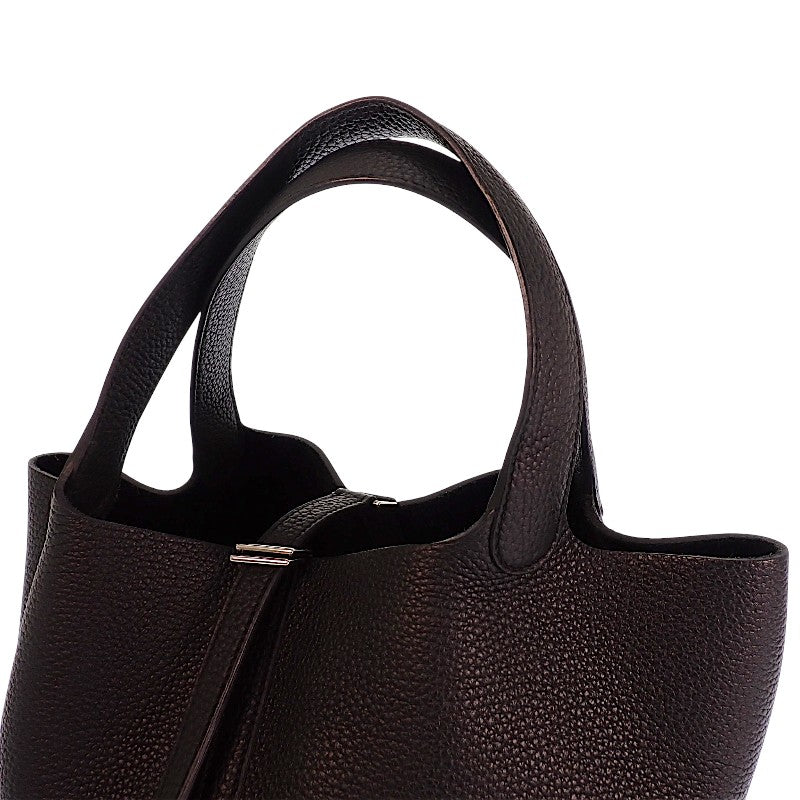 エルメス HERMES ピコタンロック MM ハンドバッグ トリヨンクレマンス ブラック シルバー金具 レディース【中古】【Aランク】