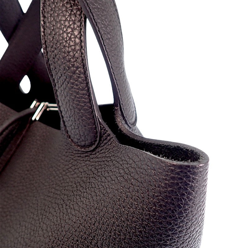 エルメス HERMES ピコタンロック MM ハンドバッグ トリヨンクレマンス ブラック シルバー金具 レディース【中古】【Aランク】