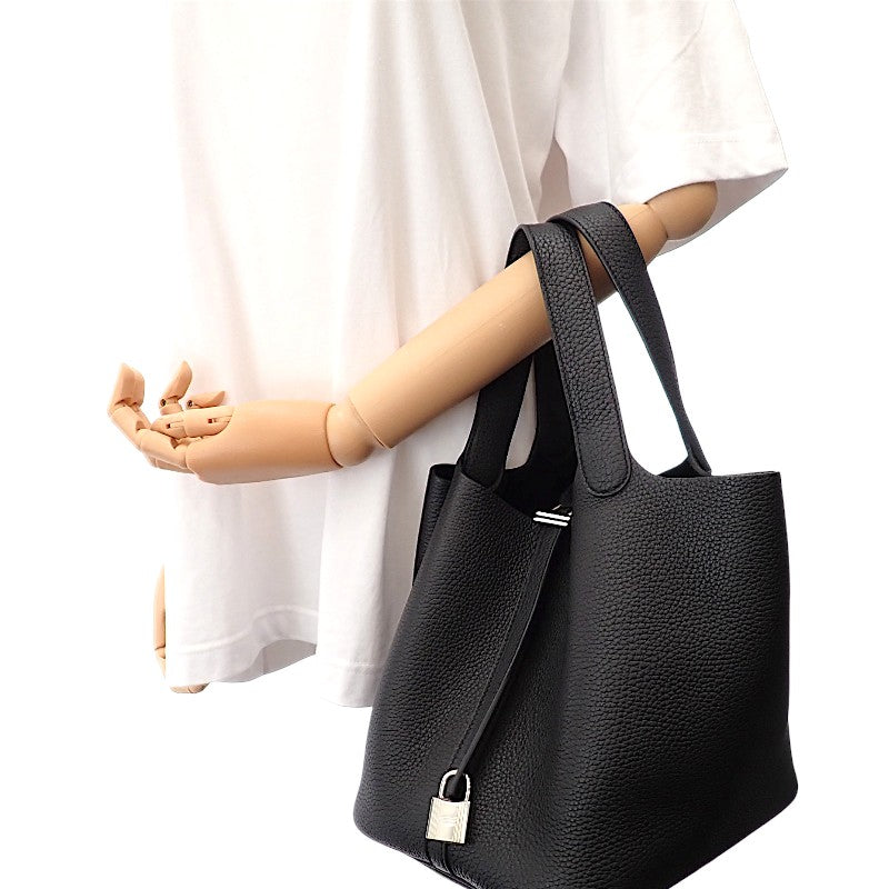 エルメス HERMES ピコタンロック MM ハンドバッグ トリヨンクレマンス ブラック シルバー金具 レディース【中古】【Aランク】