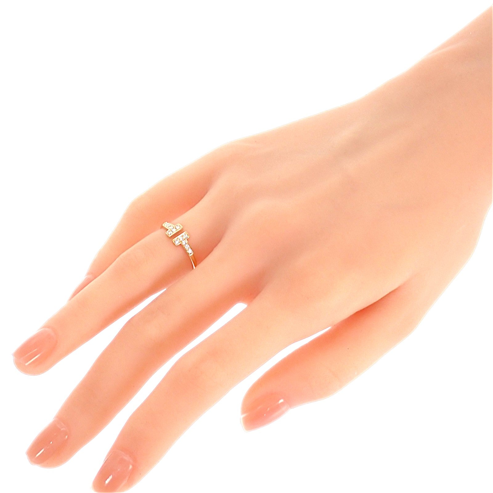 ティファニー TIFFANY&Co. T ダイヤモンド ワイヤー 13号 60147315 リング K18ピンクゴールド ダイヤモンド レディース【中古】【Aランク】