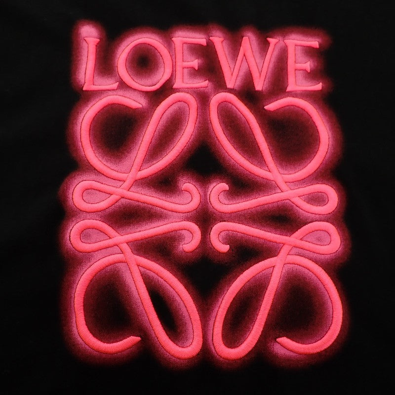 ロエベ LOEWE ネオン アナグラム 刺繍 Tシャツ S H526Y22X12 8964 半袖Tシャツ コットン ブラック ピンク メンズ レディース【中古】【Aランク】