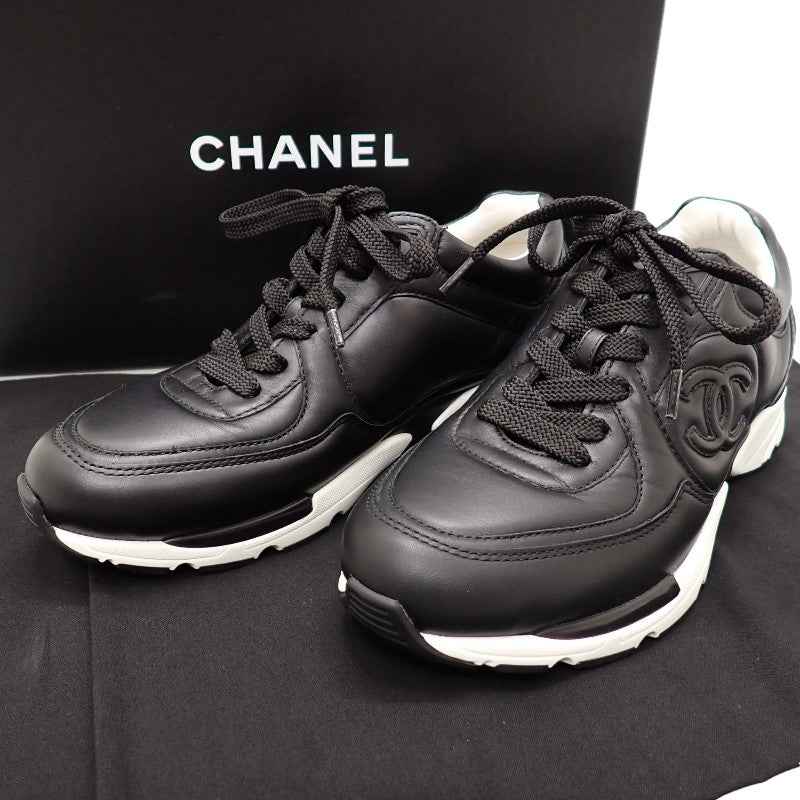 シャネル CHANEL CCレザースニーカー ココマーク 箱付 36
